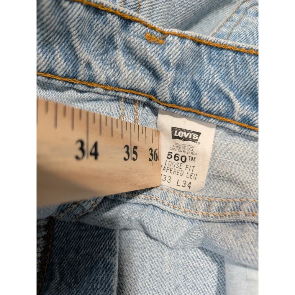 Vintage Levis 560 Comfort Fit Tapered‎ Fit Jeans Mens Sz 33 x 34 Light Baggy Y2K
